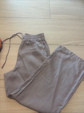 Splendid Wide Leg Drawstring Pants - Taupe